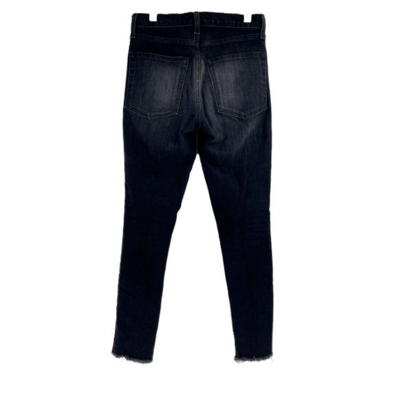 Nili Lotan Jeans Black High Waisted Skinny Frayed Hem High-Rise Stretch Size 24 - Picture 8 of 8